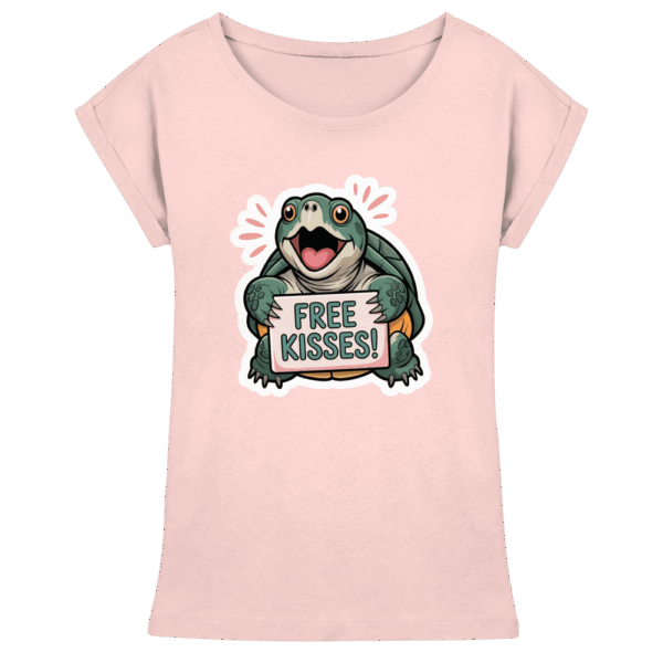 Schnappschildkröte 'Free Kisses!' - Womens Extended Shoulder T-Shirt