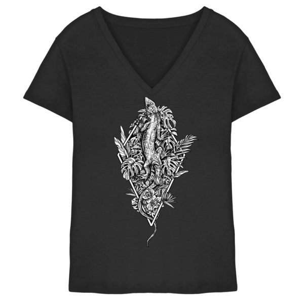 Baumeidechse Geometric Art - Ladies V-Neck Shirt