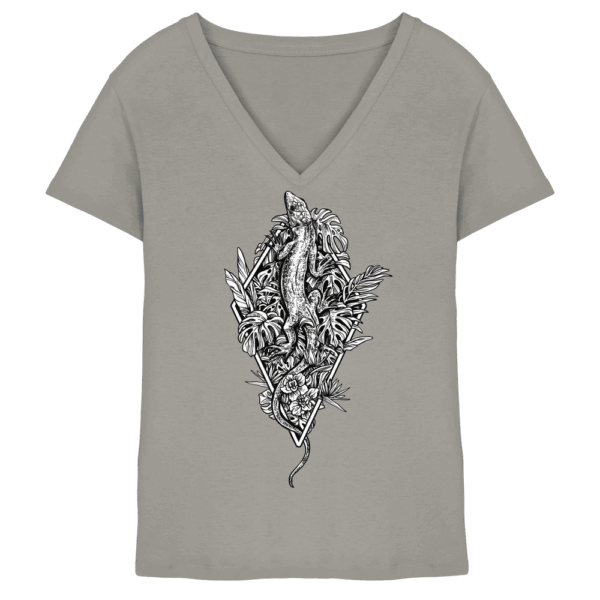 Baumeidechse Geometric Art - Ladies V-Neck Shirt