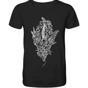front-v-neck-shirt-272727-558x.png Baumeidechse Geometric Art - V-Neck Shirt