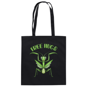 front-baumwolltasche-black-799-9285-1000x.png 'Free Hugs' - Gottesanbeterin - Baumwolltasche
