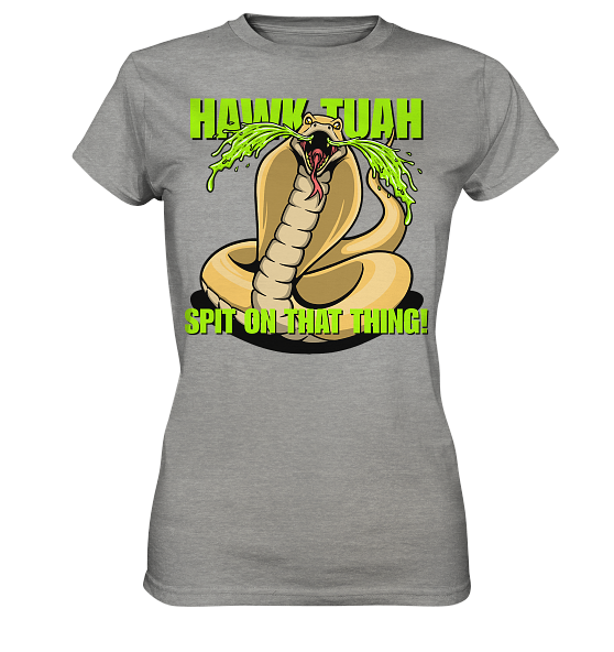 front-ladies-premium-shirt-9b9d9d-558x-4.png HAWK TUAH - Spit on that thing! - YELLOW - - Ladies Premium Shirt