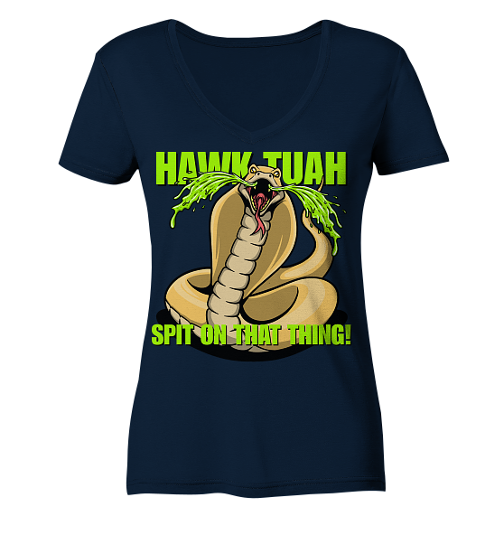 HAWK TUAH - Spit on that thing! - YELLOW - - Ladies V-Neck Shirt