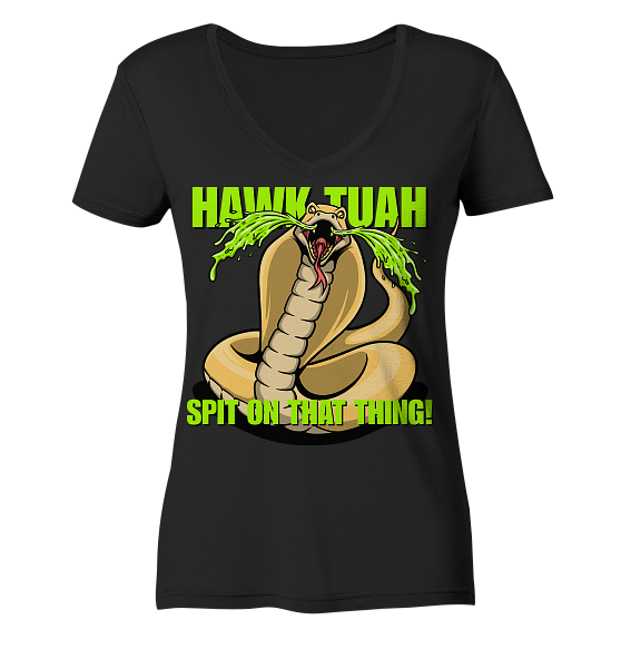 HAWK TUAH - Spit on that thing! - YELLOW - - Ladies V-Neck Shirt