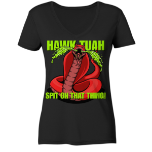 front-ladies-v-neck-shirt-272727-558x-3.png HAWK TUAH - Spit on that thing! - RED - - Ladies V-Neck Shirt