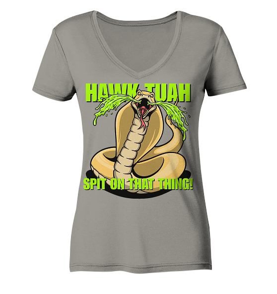 HAWK TUAH - Spit on that thing! - YELLOW - - Ladies V-Neck Shirt