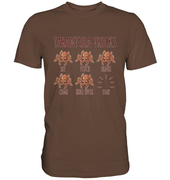 front-premium-shirt-62483a-558x.png Tarantula Tricks - Sitz, Platz, bleib! - Premium Shirt