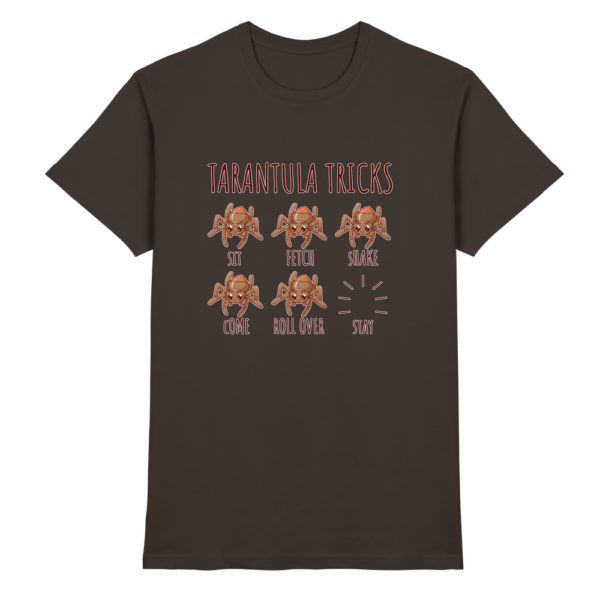 front-premium-shirt-brown-368-b9d9-1000x.png Tarantula Tricks - Sitz, Platz, bleib! - Premium Shirt