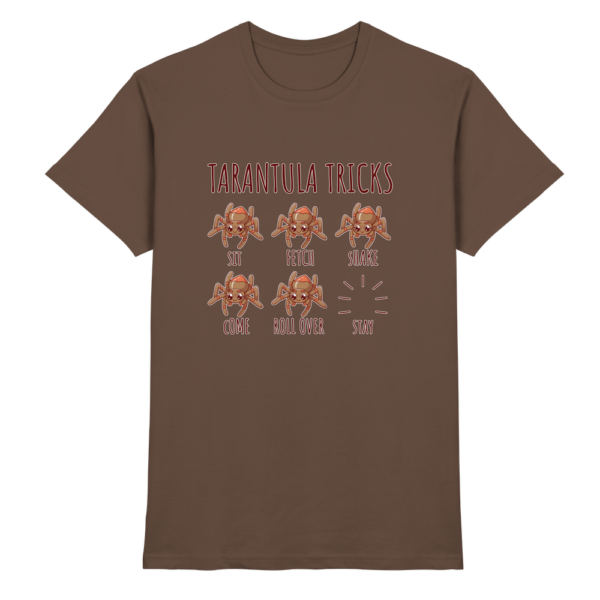 front-premium-shirt-chocolate-368-b9d9-1000x.png Tarantula Tricks - Sitz, Platz, bleib! - Premium Shirt