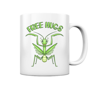 front-tasse-glossy-ffffff-558x-9.png 'Free Hugs' - Gottesanbeterin - Tasse