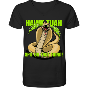 front-v-neck-shirt-272727-558x-3.png HAWK TUAH - Spit on that thing! - YELLOW - - V-Neck Shirt