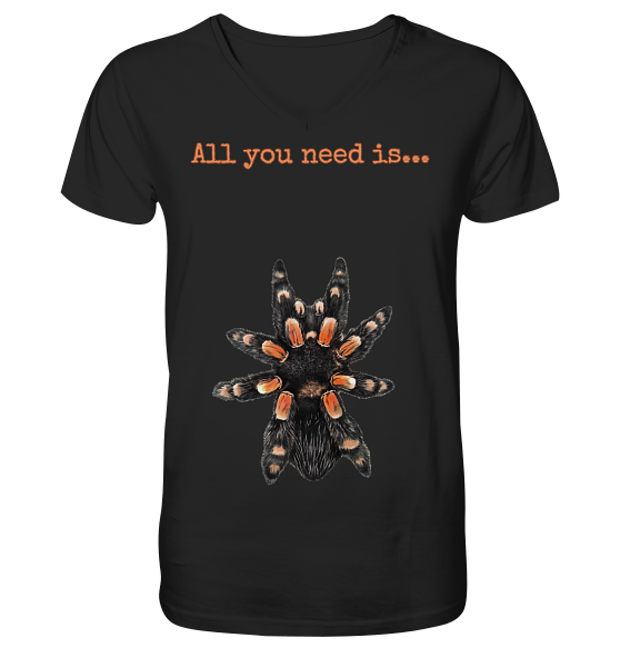 front-v-neck-shirt-272727-558x.png All you need is... tarantula - V-Neck Shirt