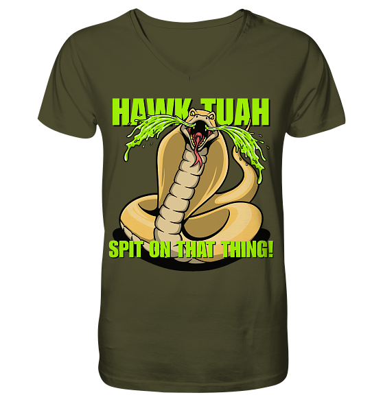 HAWK TUAH - Spit on that thing! - YELLOW - - V-Neck Shirt