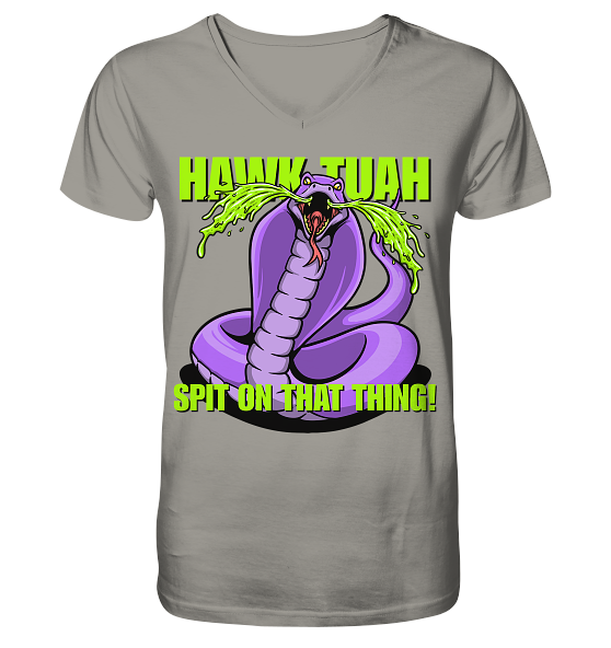 HAWK TUAH - Spit on that thing! - PURPLE - - V-Neck Shirt