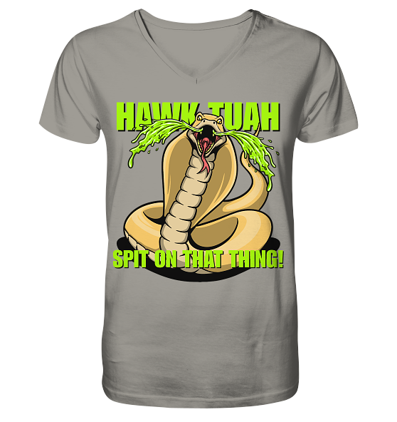 HAWK TUAH - Spit on that thing! - YELLOW - - V-Neck Shirt