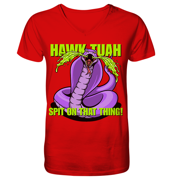 HAWK TUAH - Spit on that thing! - PURPLE - - V-Neck Shirt