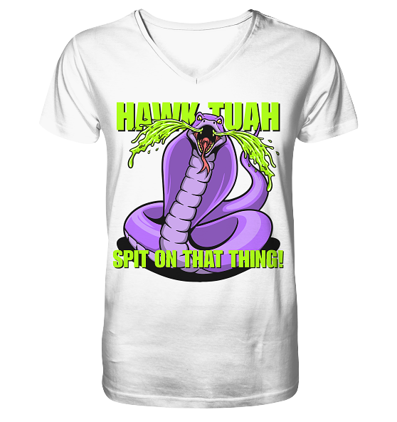 HAWK TUAH - Spit on that thing! - PURPLE - - V-Neck Shirt