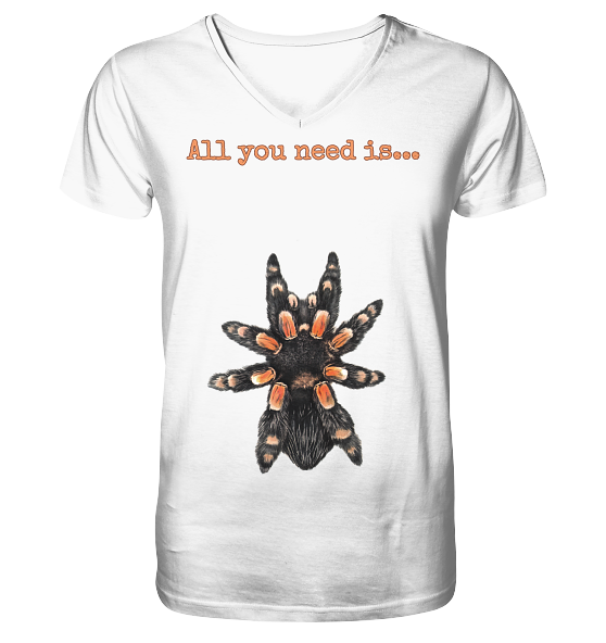 front-v-neck-shirt-f8f8f8-558x.png All you need is... tarantula - V-Neck Shirt