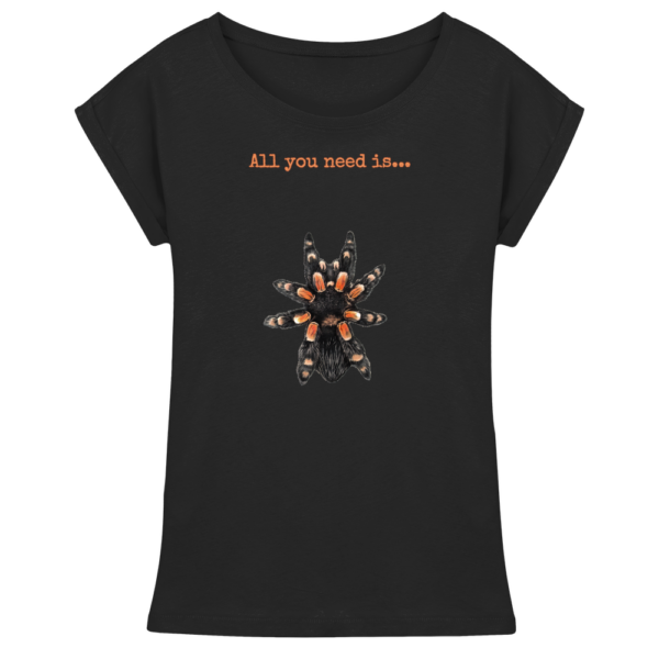 front-womens-extended-shoulder-t-shirt-black-199-c8fa-1000x.png All you need is... tarantula - Womens Extended Shoulder T-Shirt