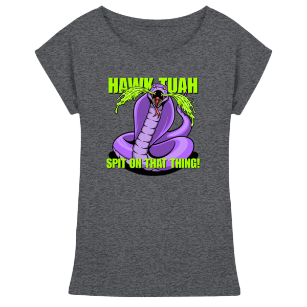 HAWK TUAH - Spit on that thing! - PURPLE - - Womens Extended Shoulder T-Shirt