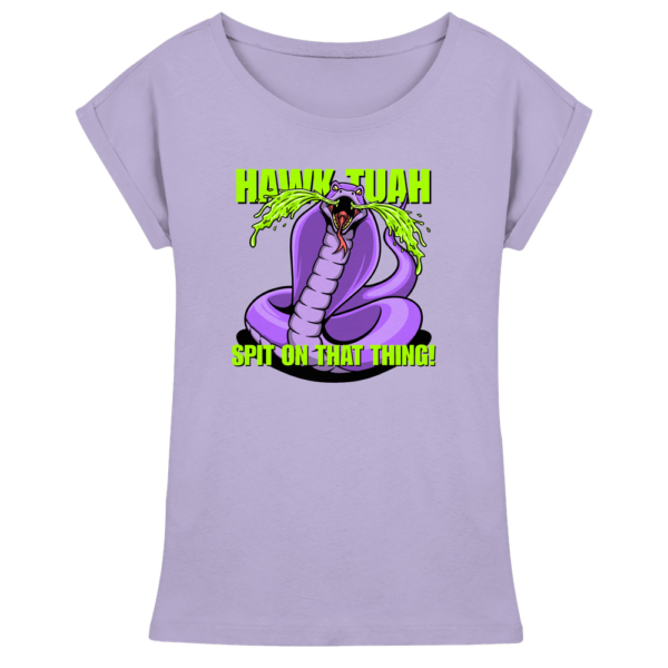 HAWK TUAH - Spit on that thing! - PURPLE - - Womens Extended Shoulder T-Shirt
