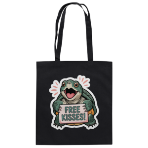 Schnappschildkröte 'Free Kisses!' - Baumwolltasche