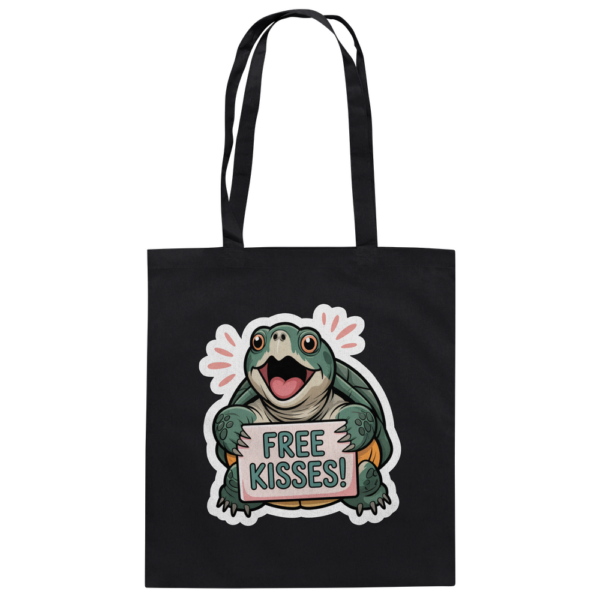Schnappschildkröte 'Free Kisses!' - Baumwolltasche