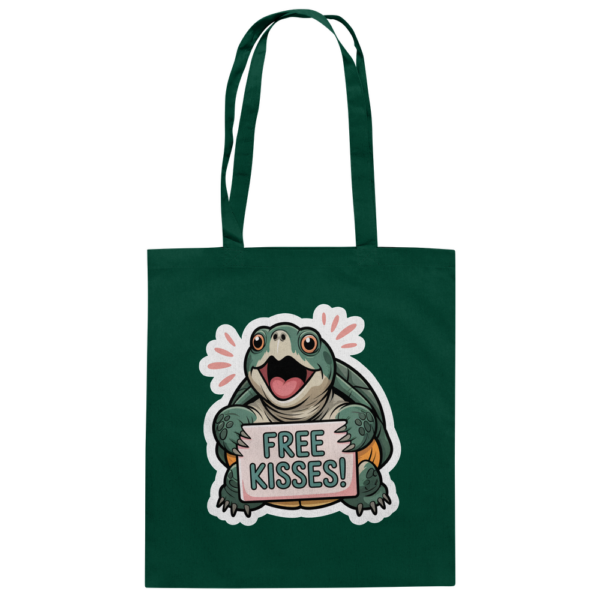 Schnappschildkröte 'Free Kisses!' - Baumwolltasche