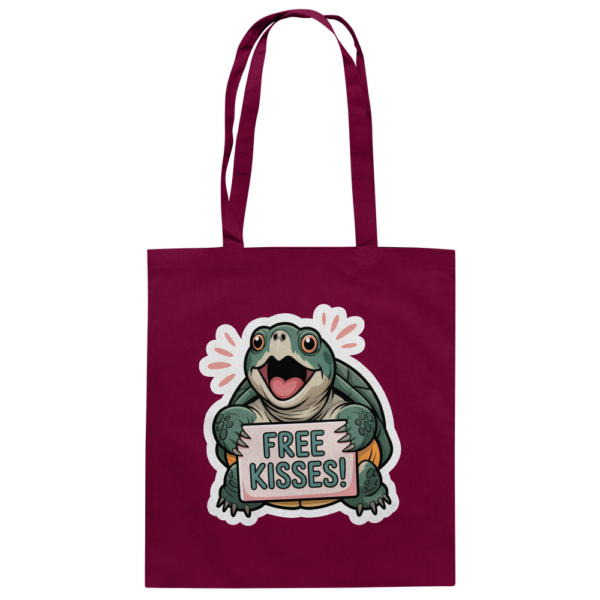 Schnappschildkröte 'Free Kisses!' - Baumwolltasche