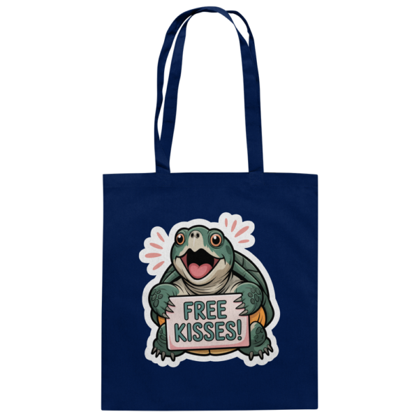 Schnappschildkröte 'Free Kisses!' - Baumwolltasche