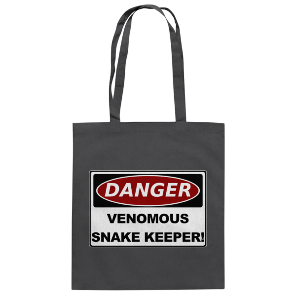 Warnschild: Danger! Venomous Snake Keeper! - Baumwolltasche
