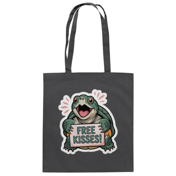 Schnappschildkröte 'Free Kisses!' - Baumwolltasche