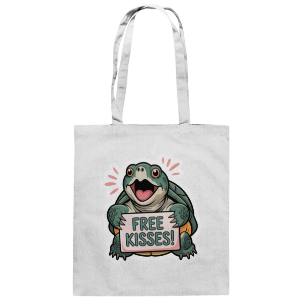 Schnappschildkröte 'Free Kisses!' - Baumwolltasche