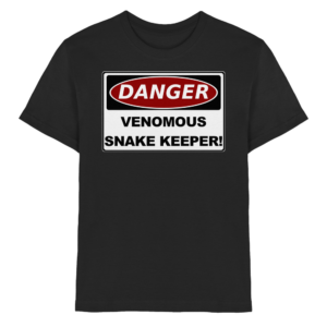 front-kids-premium-shirt-black-532-494e-1000x.png Warnschild: Danger! Venomous Snake Keeper! - Kinder Premium Shirt