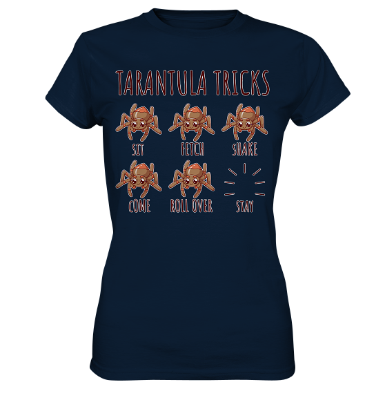 front-ladies-premium-shirt-0e2035-558x-7.png Vogelspinnen Tricks - Sitz, Platz, bleib! - Damen Premium Shirt