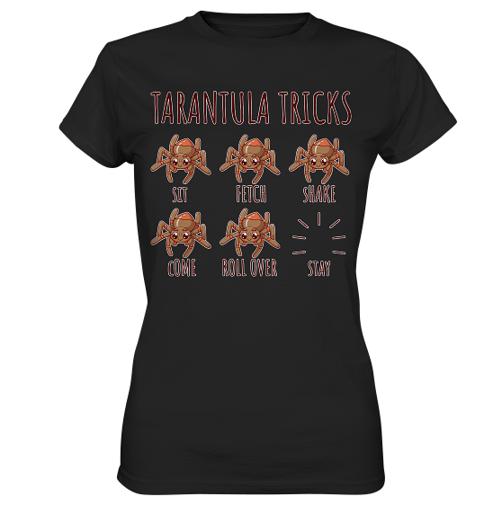 front-ladies-premium-shirt-272727-558x-8.png Vogelspinnen Tricks - Sitz, Platz, bleib! - Damen Premium Shirt