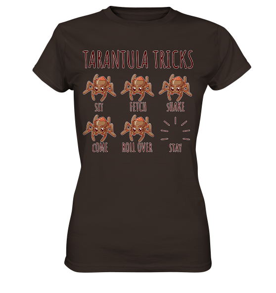 front-ladies-premium-shirt-392e29-558x-7.png Vogelspinnen Tricks - Sitz, Platz, bleib! - Damen Premium Shirt