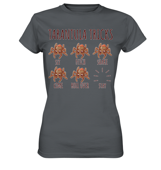 front-ladies-premium-shirt-585c60-558x-7.png Vogelspinnen Tricks - Sitz, Platz, bleib! - Damen Premium Shirt