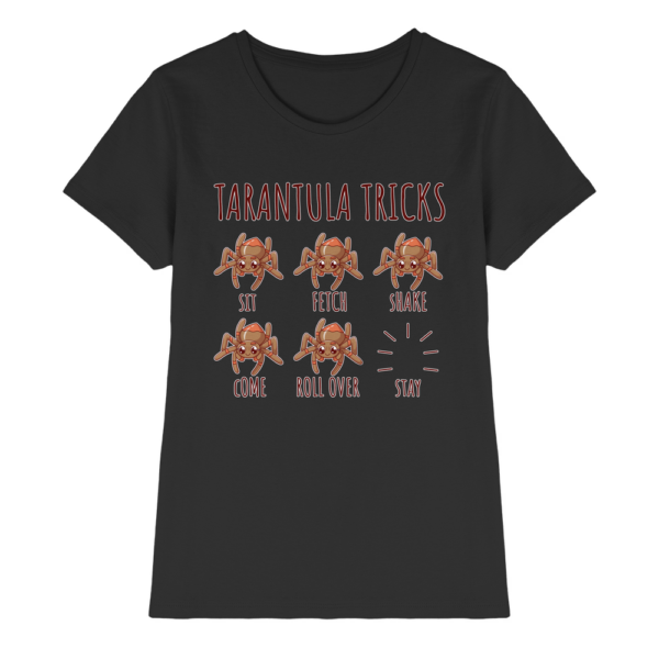 front-ladies-premium-shirt-black-640-fe9a-1000x.png Vogelspinnen Tricks - Sitz, Platz, bleib! - Damen Premium Shirt