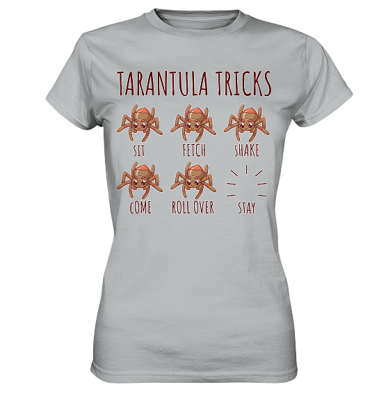 front-ladies-premium-shirt-c0c3c4-558x-7.png Vogelspinnen Tricks - Sitz, Platz, bleib! - Damen Premium Shirt