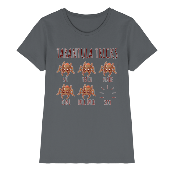 front-ladies-premium-shirt-dark-grey-640-fe9a-1000x.png Vogelspinnen Tricks - Sitz, Platz, bleib! - Damen Premium Shirt