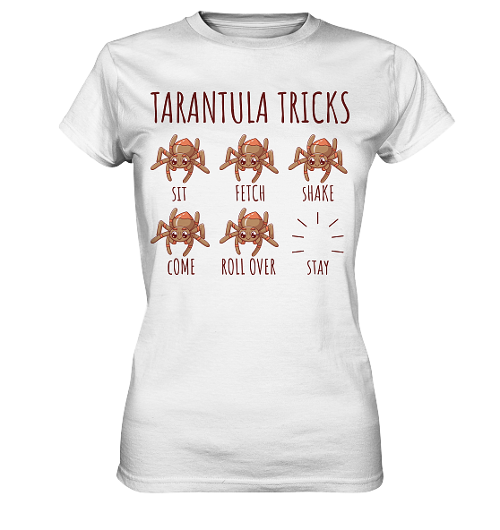 front-ladies-premium-shirt-f8f8f8-558x-8.png Vogelspinnen Tricks - Sitz, Platz, bleib! - Damen Premium Shirt