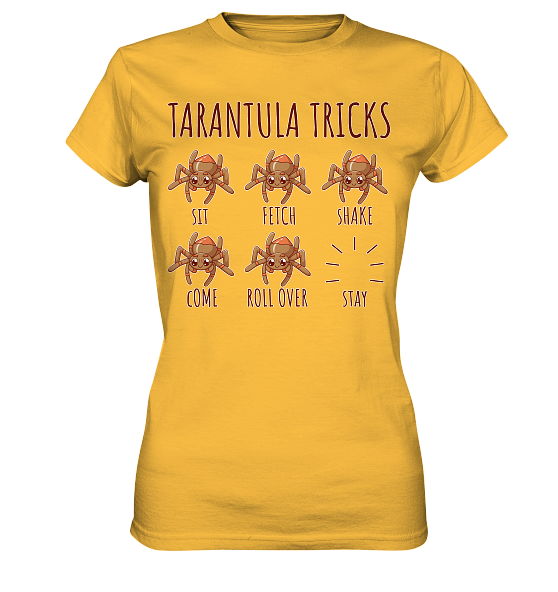 front-ladies-premium-shirt-ffc145-558x-6.png Vogelspinnen Tricks - Sitz, Platz, bleib! - Damen Premium Shirt