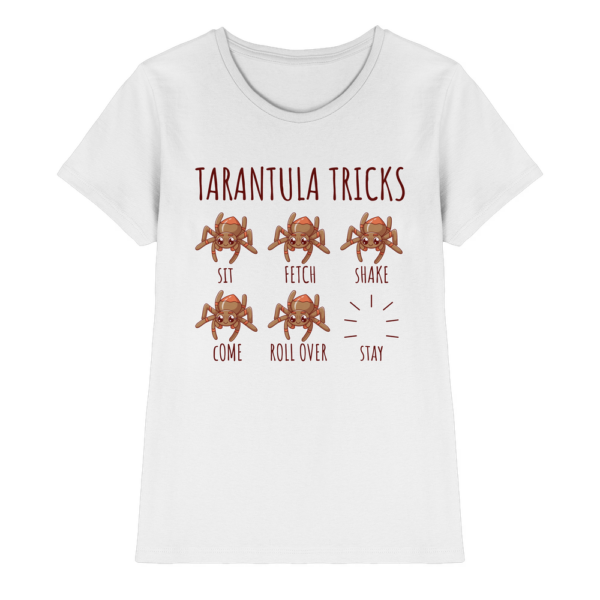 front-ladies-premium-shirt-white-640-fe9a-1000x.png Vogelspinnen Tricks - Sitz, Platz, bleib! - Damen Premium Shirt
