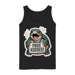 front-ladies-tank-top-black-772-1b58-1000x.png Schnappschildkröte 'Free Kisses!' - Damen Tank-Top