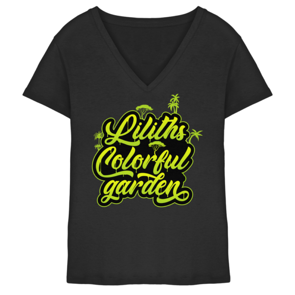 Liliths Colorful Garden Graffiti Logo - Damen V-Neck Shirt