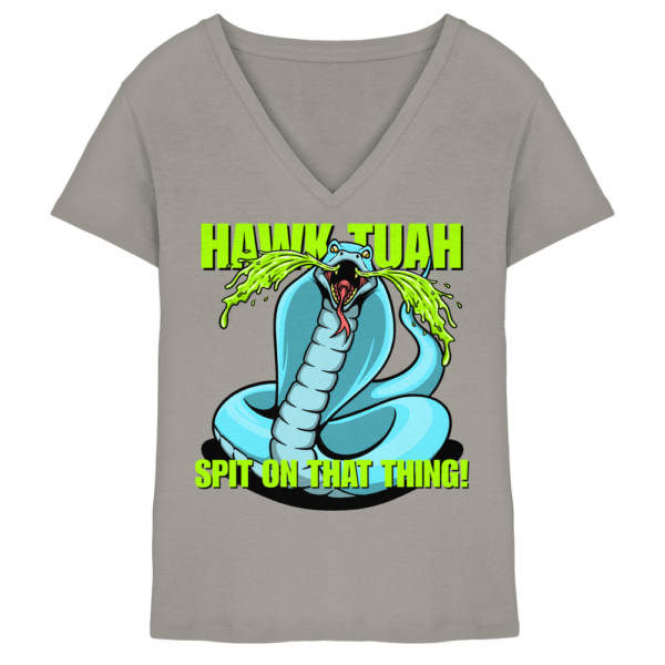 HAWK TUAH! Spit on that thing! - blau - Damen V-Neck Shirt