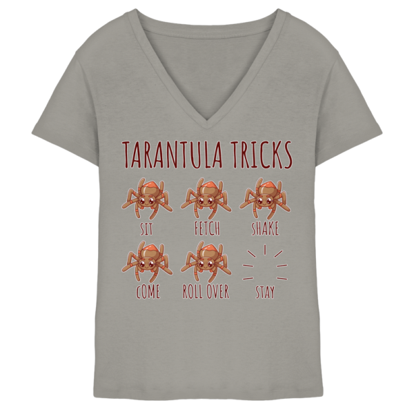 Vogelspinnen Tricks - Sitz, Platz, bleib! - Damen V-Neck Shirt