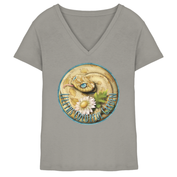 Liliths Colorful Garden Logo 'Hakennasennatter' - Damen V-Neck Shirt