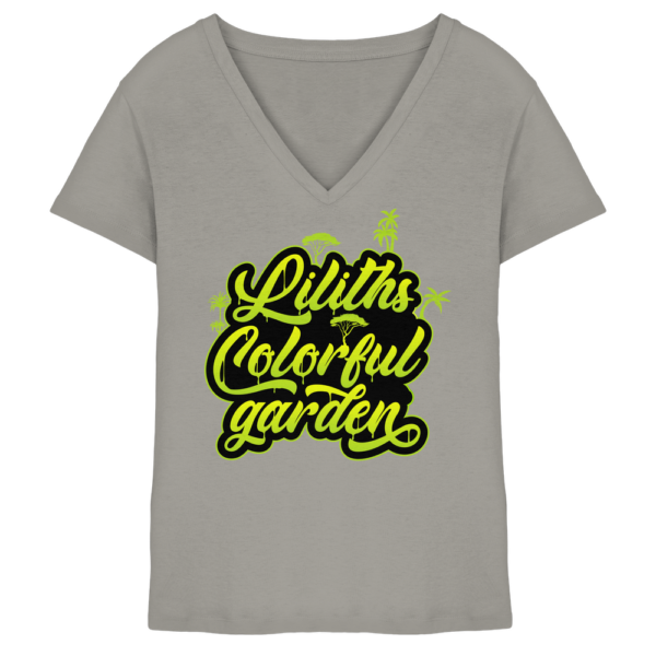 Liliths Colorful Garden Graffiti Logo - Damen V-Neck Shirt